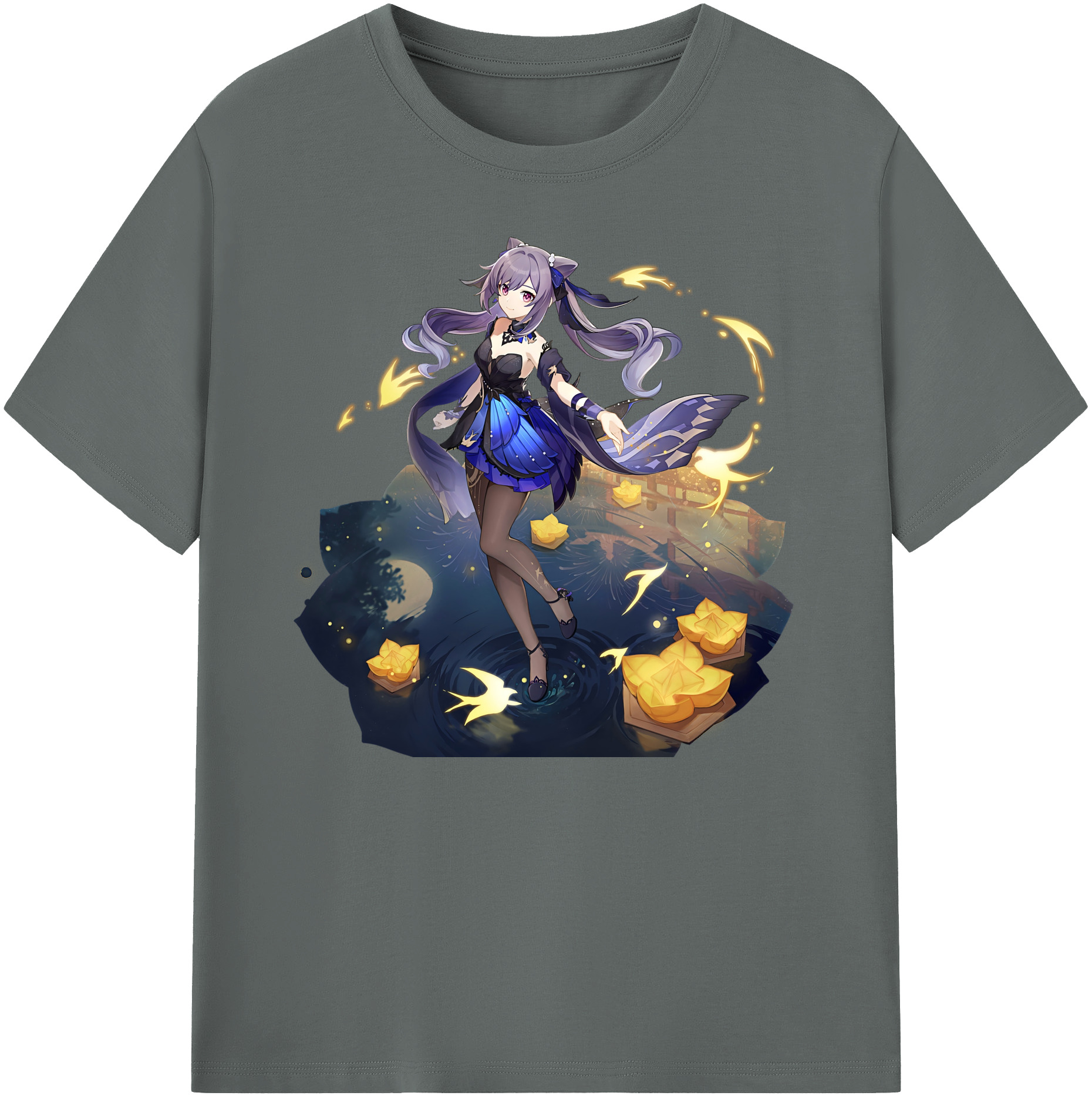げんし神 刻晴 こくせい genshin Kokusei 綿100％ メンズ半袖Tシャツ｜肌触りやわらか＆通気性